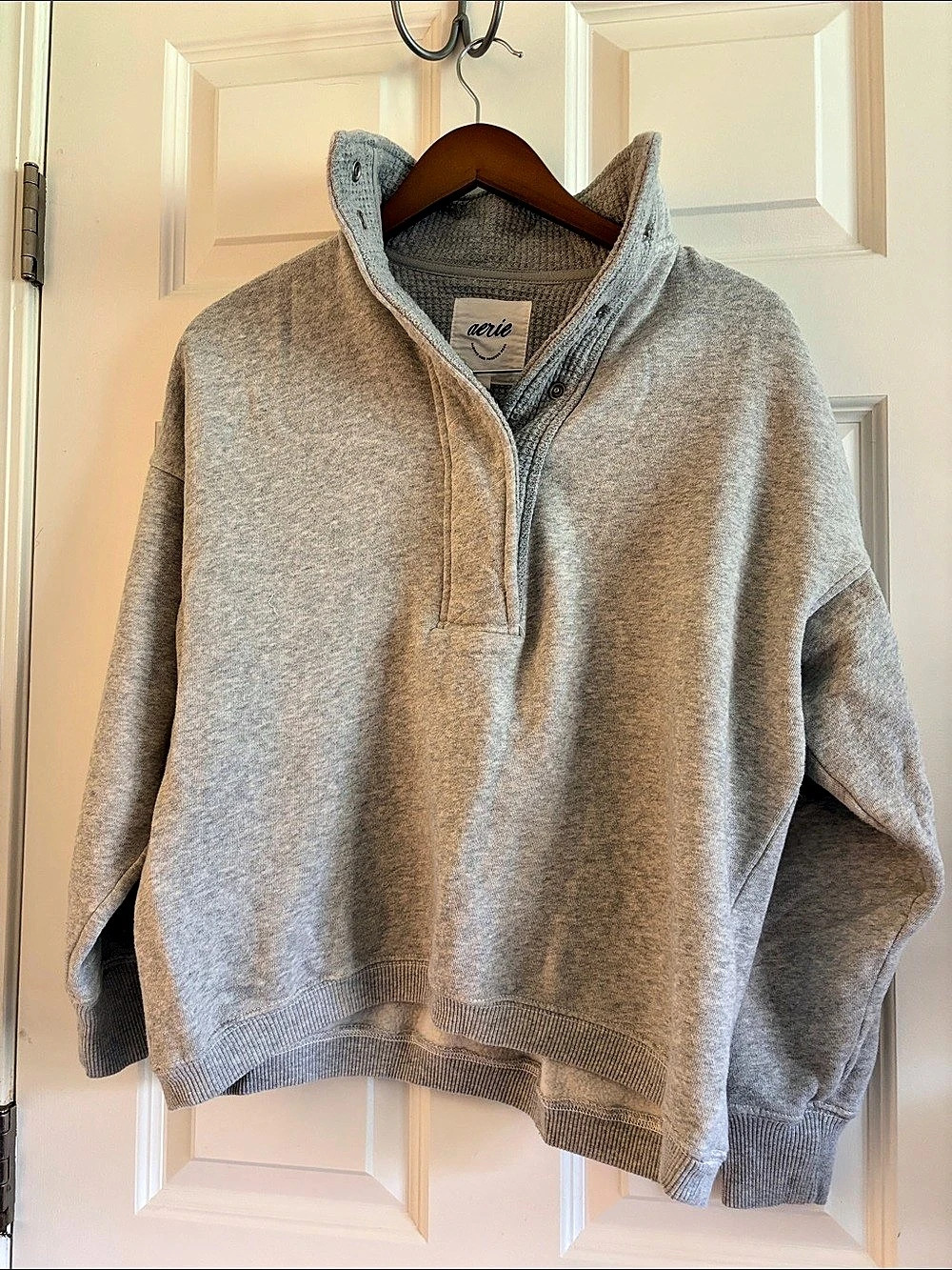 aerie Gray Quarter-Zip Pullover